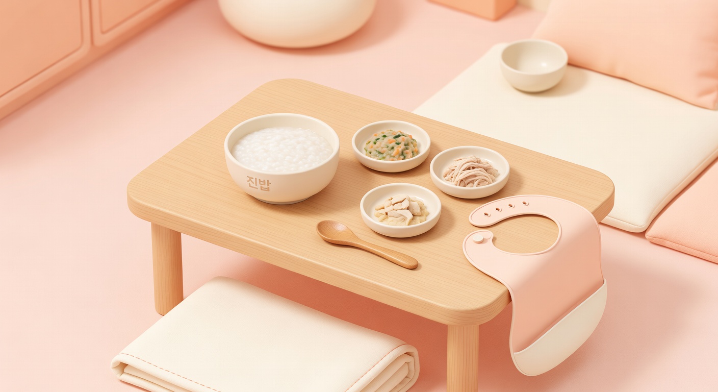 진밥과 어른 반찬 일부 시작